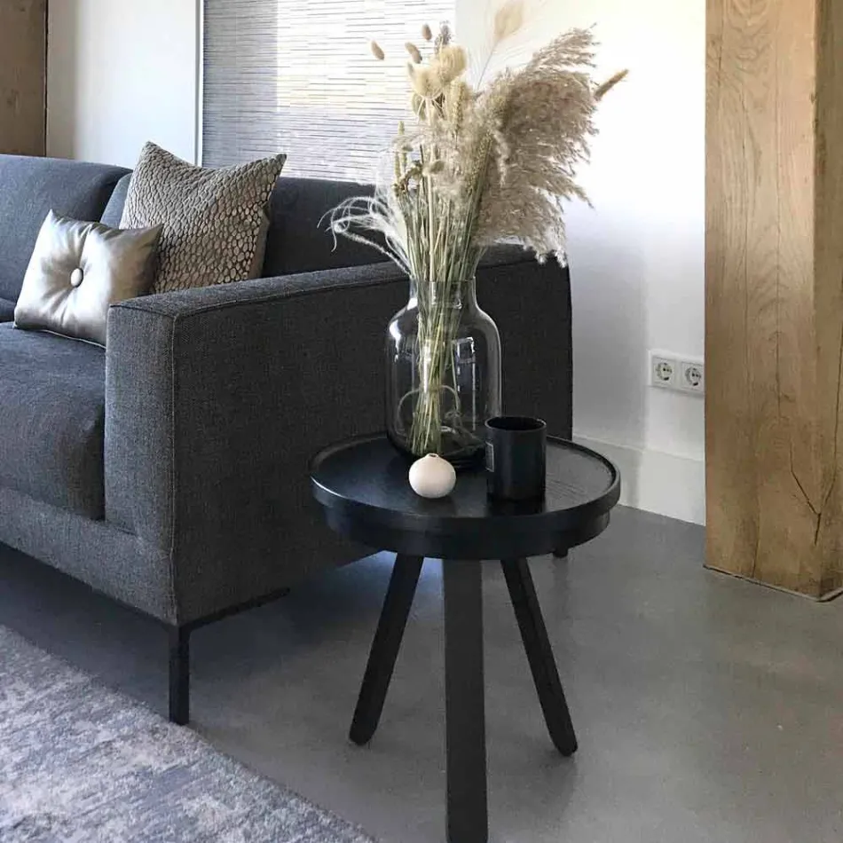 Design salontafel met rond blad en massief houten poten - Salerno Viadurini