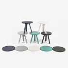 Design salontafel met rond blad en massief houten poten - Salerno Viadurini