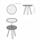 Design salontafel met rond blad en massief houten poten - Salerno Viadurini