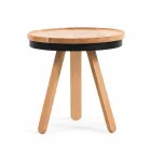 Design salontafel met rond blad en massief houten poten - Salerno Viadurini