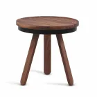Design salontafel met rond blad en massief houten poten - Salerno Viadurini
