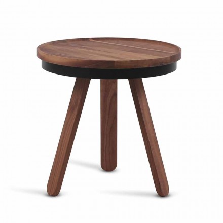 Design salontafel met rond blad en massief houten poten - Salerno Viadurini