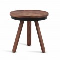 Design salontafel met rond blad en massief houten poten - Salerno