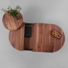 Design salontafel in massief hout en gelakt metaal - Salerno Viadurini
