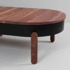 Design salontafel in massief hout en gelakt metaal - Salerno Viadurini