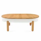 Design salontafel in massief hout en gelakt metaal - Salerno Viadurini