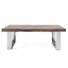 Design salontafel in hout, glas en staal Homemotion - Frederic Viadurini