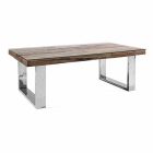 Design salontafel in hout, glas en staal Homemotion - Frederic Viadurini