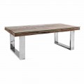Design salontafel in hout, glas en staal Homemotion - Frederic