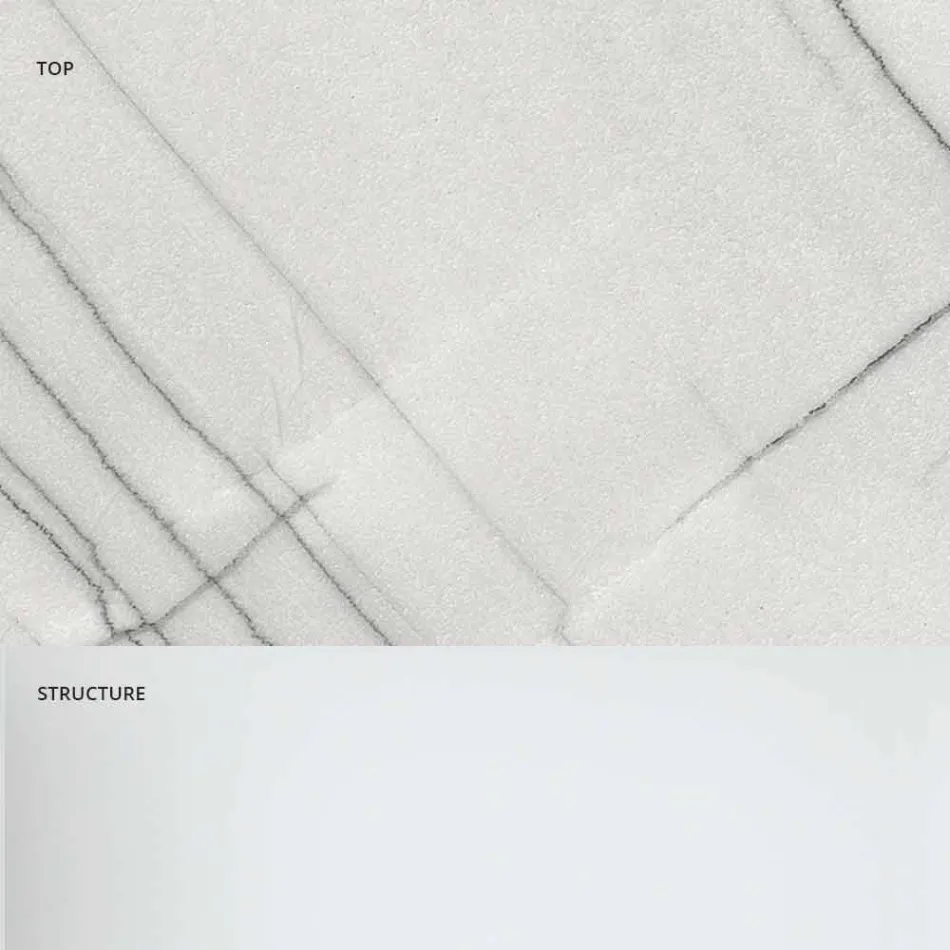 Design salontafel in marmer met glazen voet gemaakt in Italië - Molino Viadurini