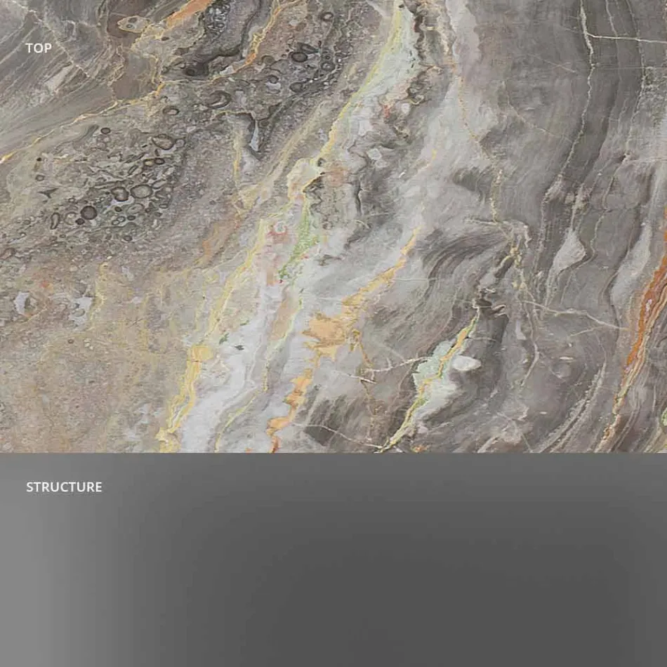 Design salontafel in marmer met glazen voet gemaakt in Italië - Molino Viadurini