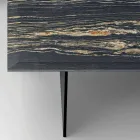 Design salontafel in marmer met glazen voet gemaakt in Italië - Molino Viadurini