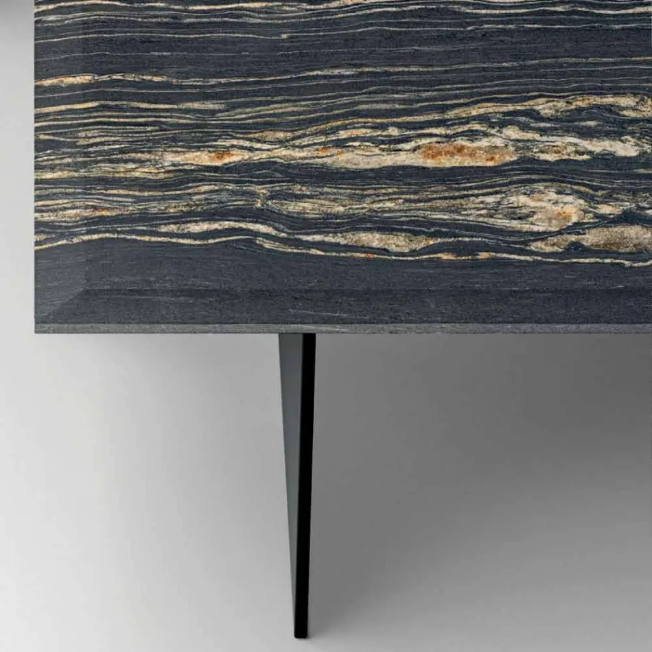 Design salontafel in marmer met glazen voet gemaakt in Italië - Molino Viadurini