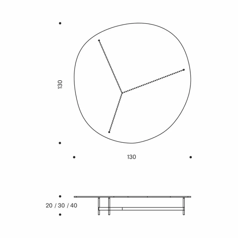 Design salontafel van glas met metalen onderstel Made in Italy - Cinci Viadurini