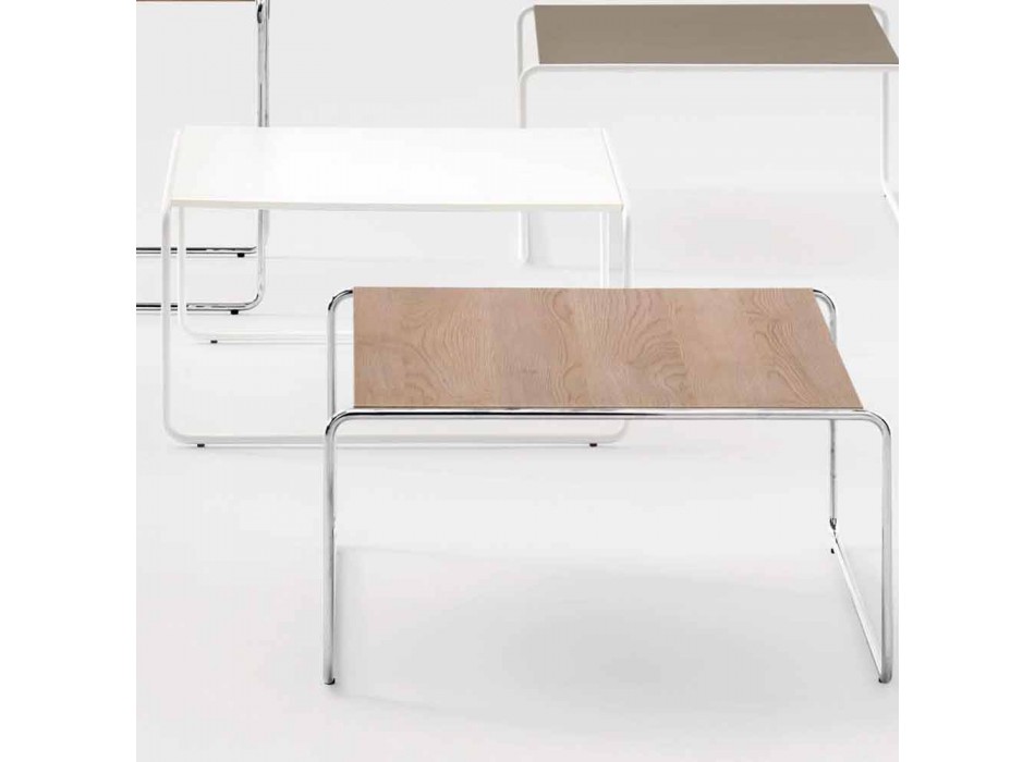Modern design salontafel in metaal en melamine - Taddeo Viadurini