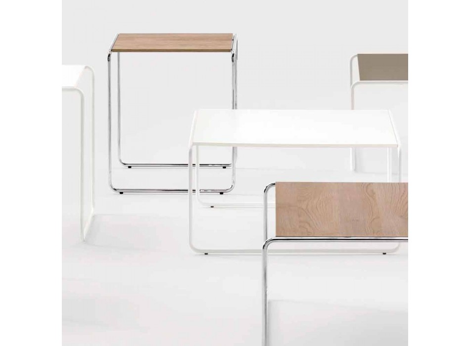 Modern design salontafel in metaal en melamine - Taddeo Viadurini