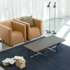 Luxe salontafel van gekleurd metaal en houten blad - Anacleto Viadurini