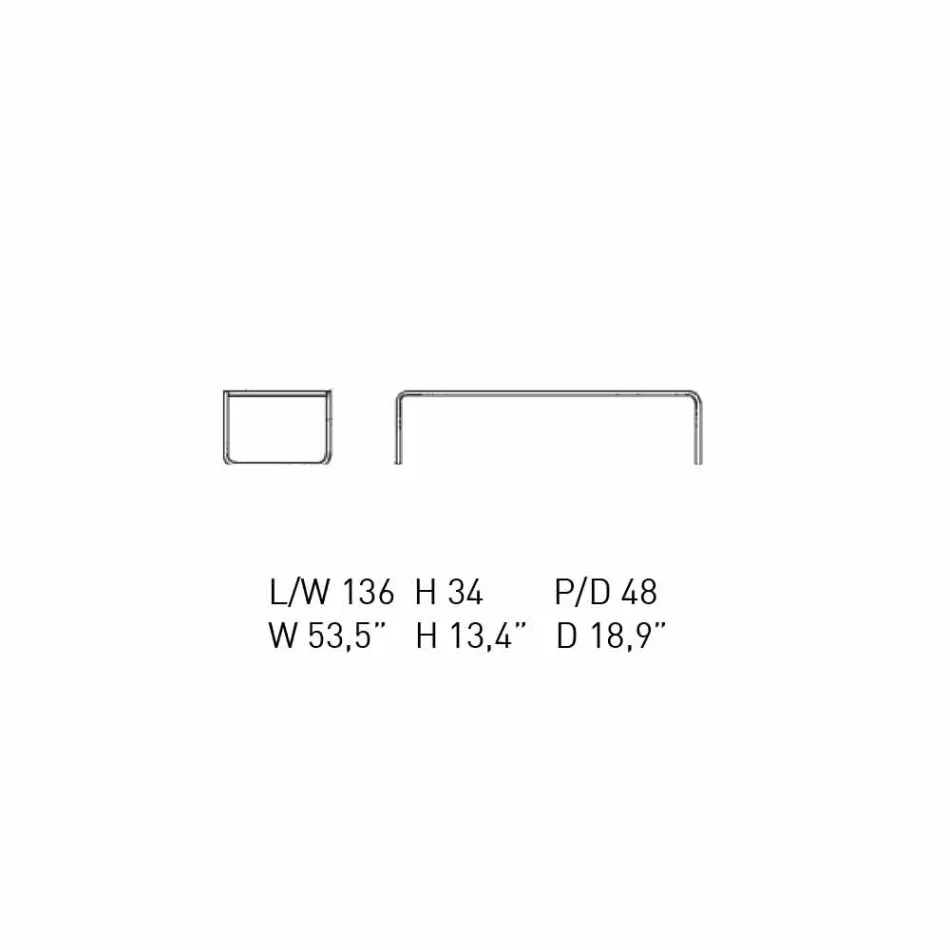 Salontafel in verchroomd staal met gelamineerd blad Made in Italy - Ariete Viadurini