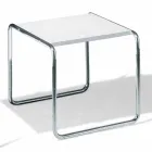 Salontafel in verchroomd staal met gelamineerd blad Made in Italy - Ariete Viadurini