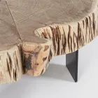 Homemotion Stalen en natuurlijk acaciahouten salontafel - Camala Viadurini