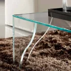 Salontafel in extra helder transparant kristal Made in Italy - Lithium Viadurini