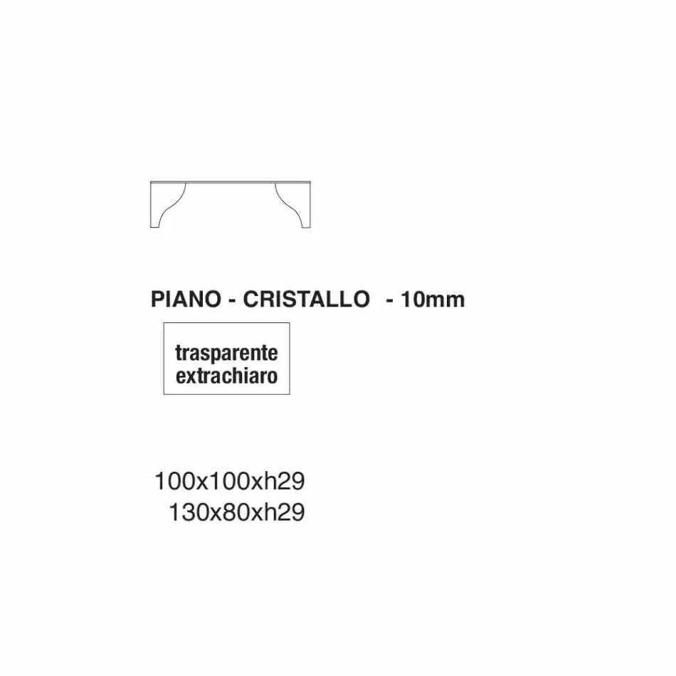 Salontafel in extra helder transparant kristal Made in Italy - Lithium Viadurini