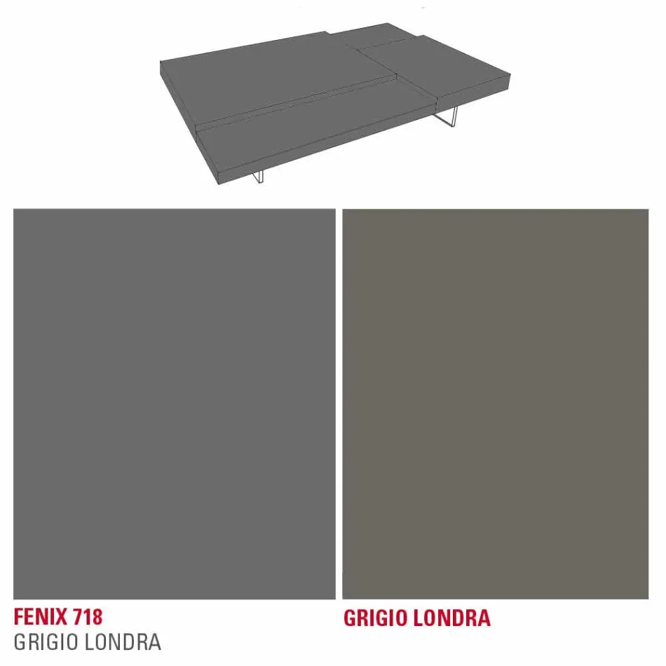 Fenix salontafel met transparante poten Made in Italy - Justin Viadurini