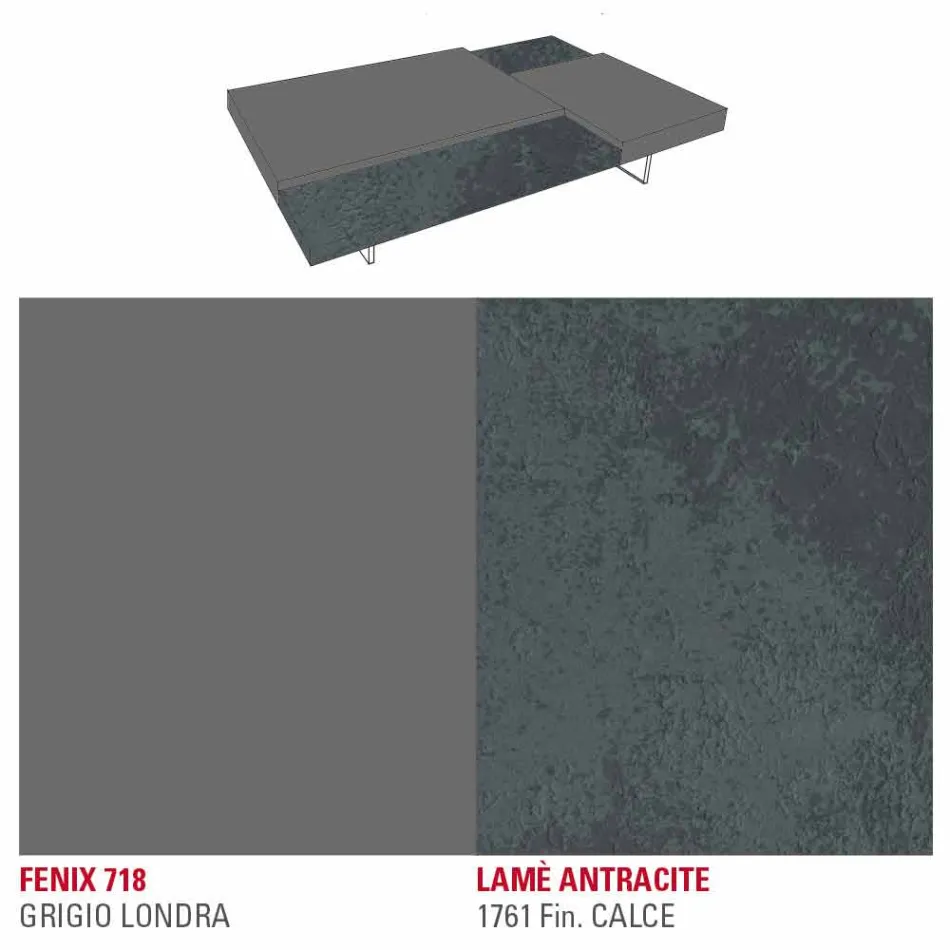 Fenix salontafel met transparante poten Made in Italy - Justin Viadurini