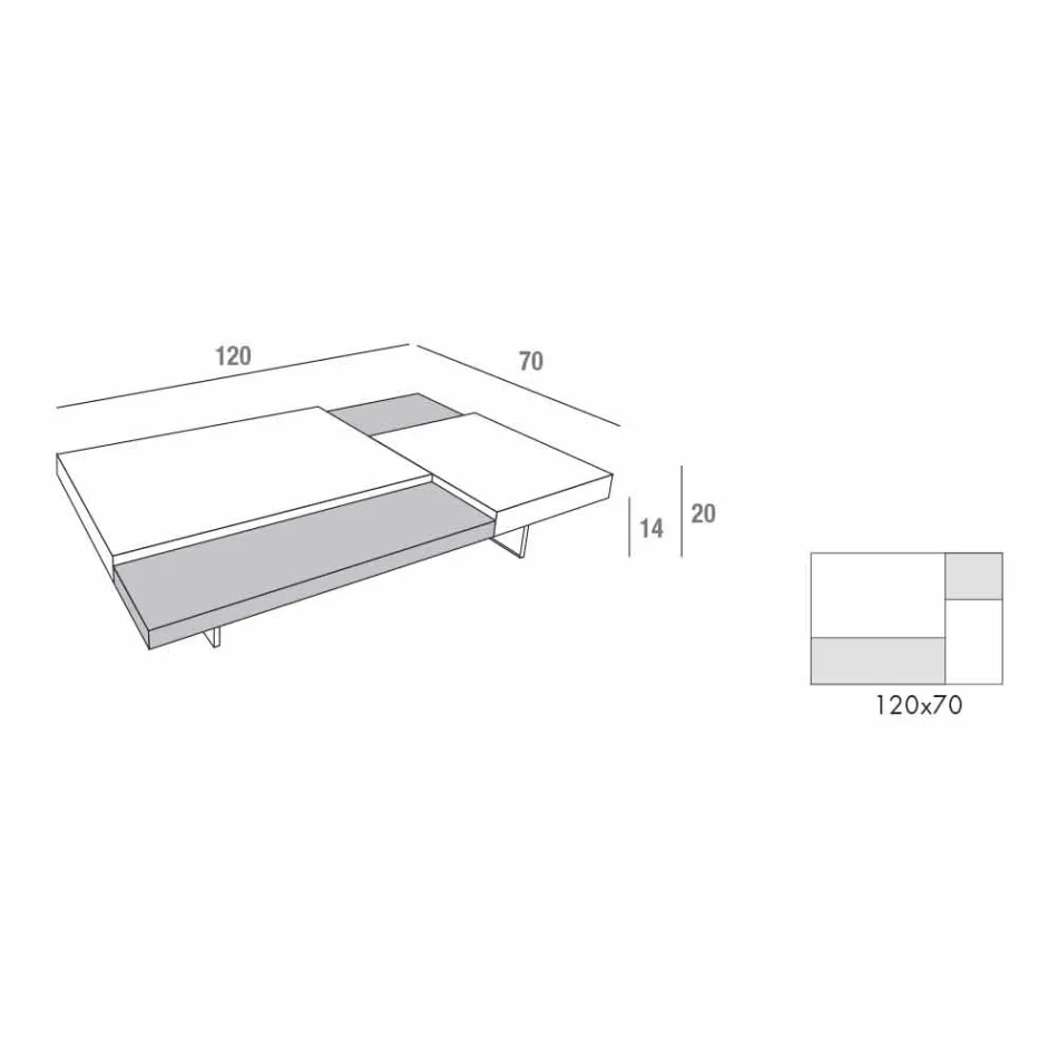 Fenix salontafel met transparante poten Made in Italy - Justin Viadurini