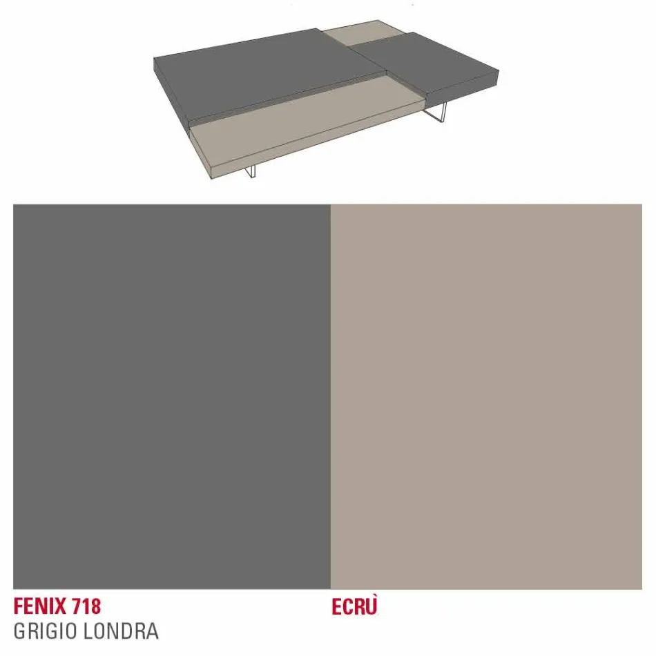 Fenix salontafel met transparante poten Made in Italy - Justin Viadurini