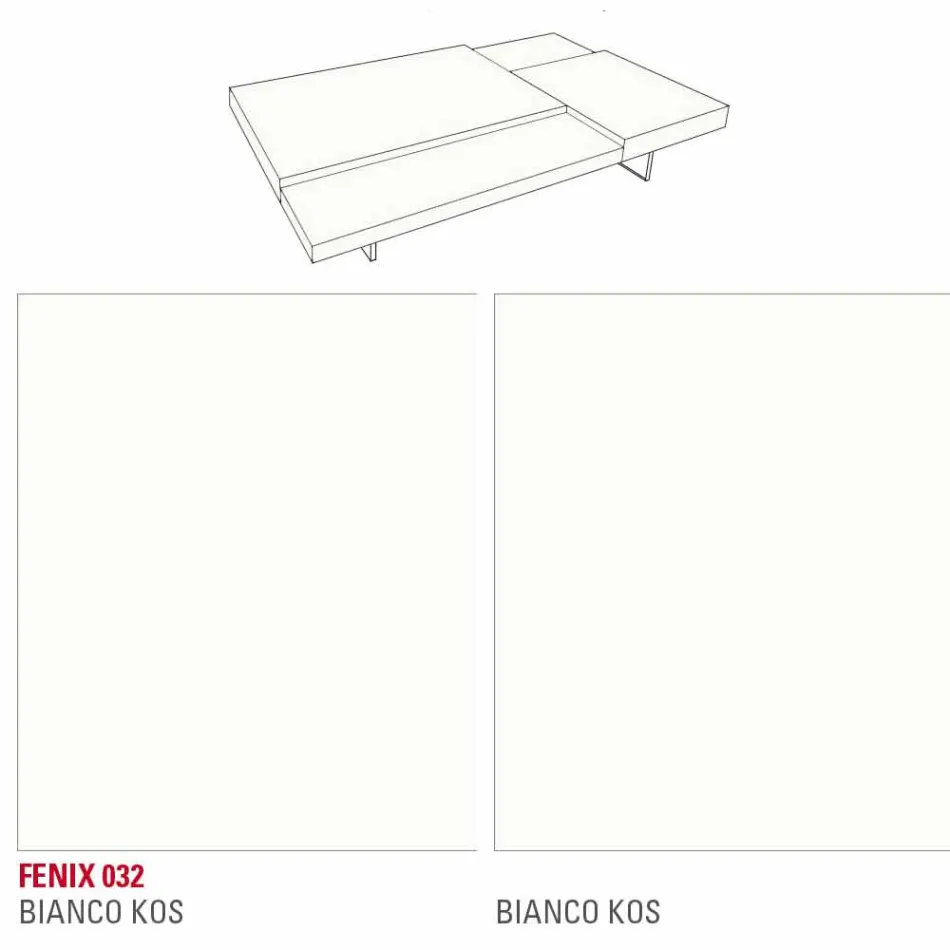 Fenix salontafel met transparante poten Made in Italy - Justin Viadurini