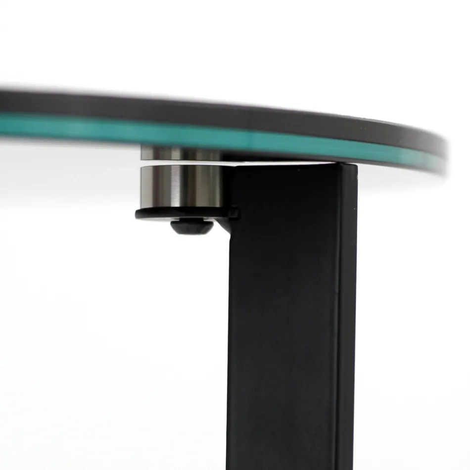 Steengoed salontafel met stalen onderstel Made in Italy - Aspira Viadurini