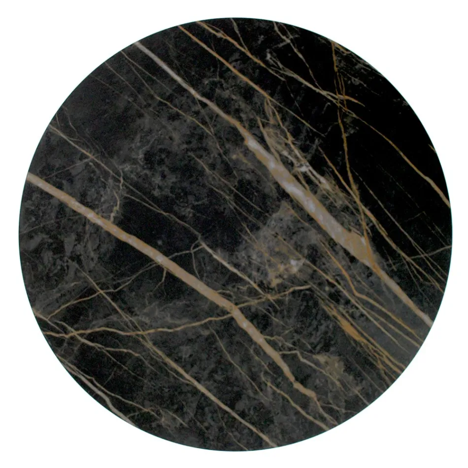 Steengoed salontafel met stalen onderstel Made in Italy - Aspira Viadurini