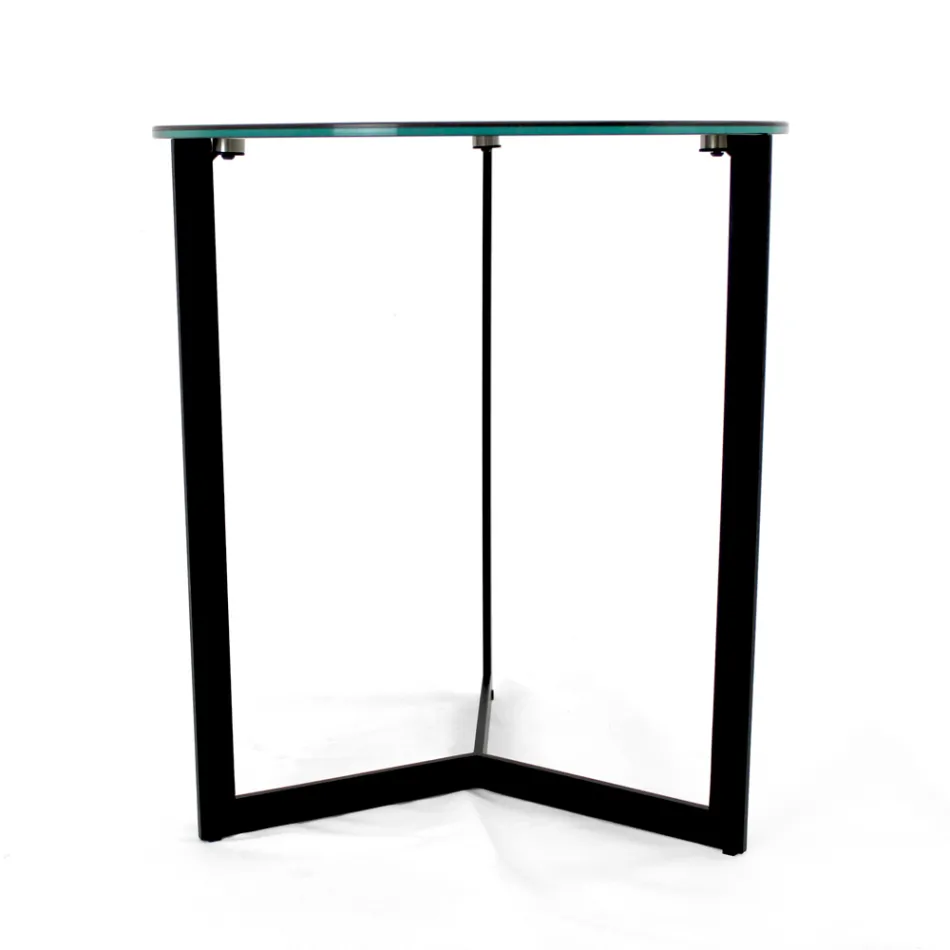 Steengoed salontafel met stalen onderstel Made in Italy - Aspira Viadurini