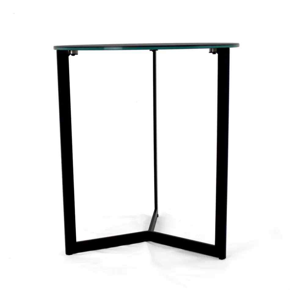 Steengoed salontafel met stalen onderstel Made in Italy - Aspira Viadurini