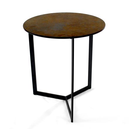 Steengoed salontafel met stalen onderstel Made in Italy - Aspira Viadurini