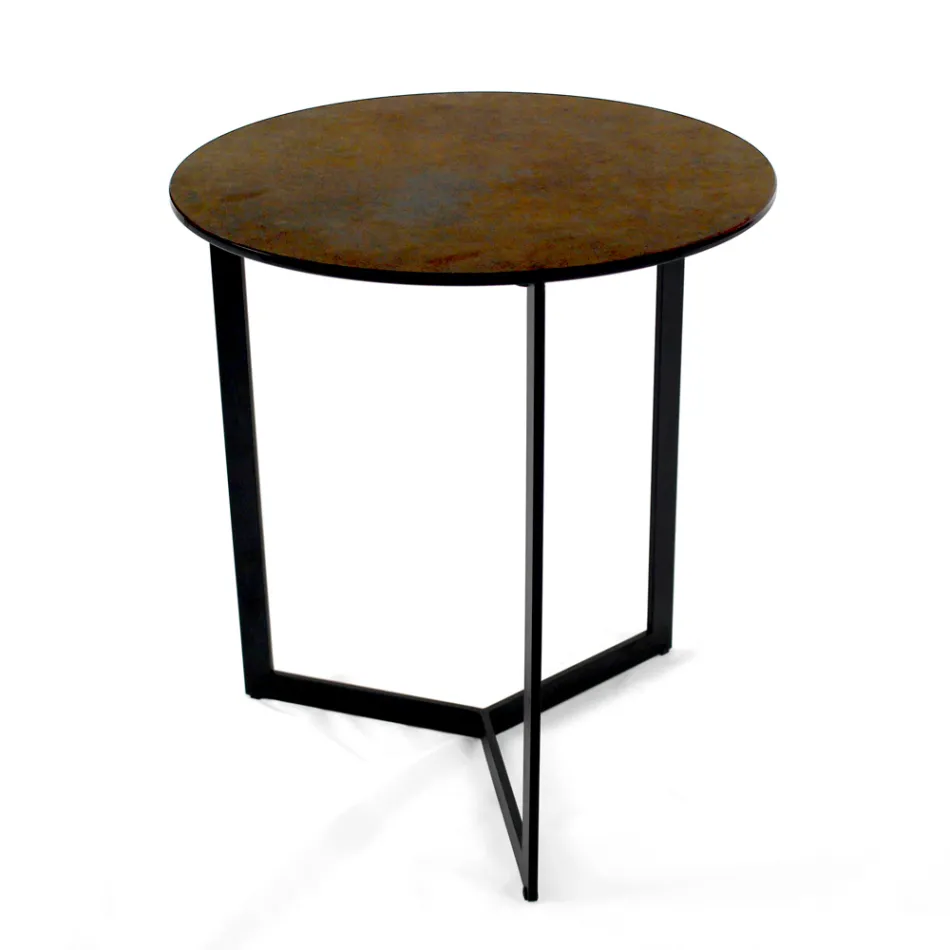 Steengoed salontafel met stalen onderstel Made in Italy - Aspira Viadurini