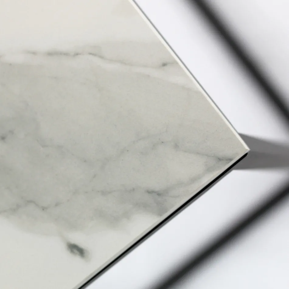 Steengoed salontafel en stalen onderstel Made in Italy - Birba Viadurini