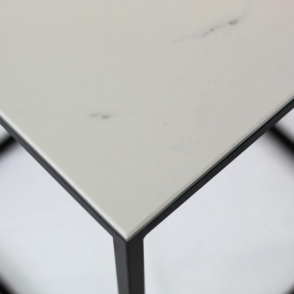 Steengoed salontafel en stalen onderstel Made in Italy - Birba Viadurini