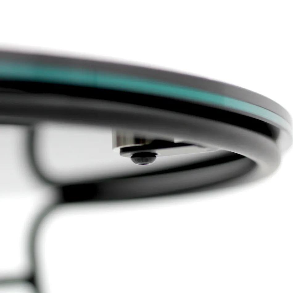 Salontafel in Porselein Grès en ronde voet Gemaakt in Italië - Tullia Viadurini