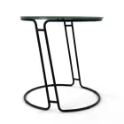 Salontafel in Porselein Grès en ronde voet Gemaakt in Italië - Tullia Viadurini