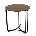 Salontafel in rond steengoed en onderstel met 3 halve manen Made in Italy - Arepa Viadurini