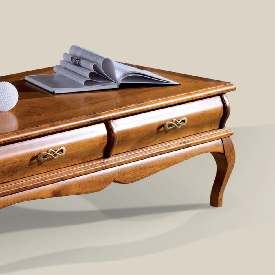 Salontafel in walnoothout met lade Made in Italy - Hastings Viadurini