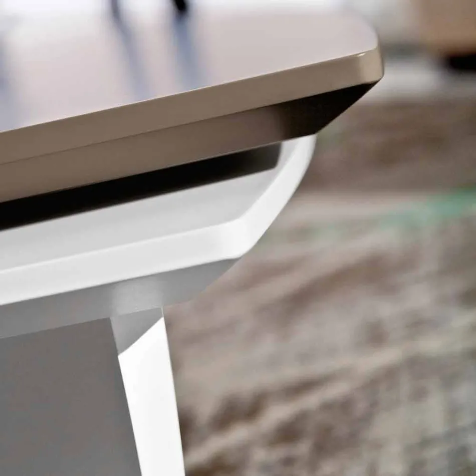 Salontafel in gelakt Mdf met draaibaar blad Made in Italy - Lisa Viadurini