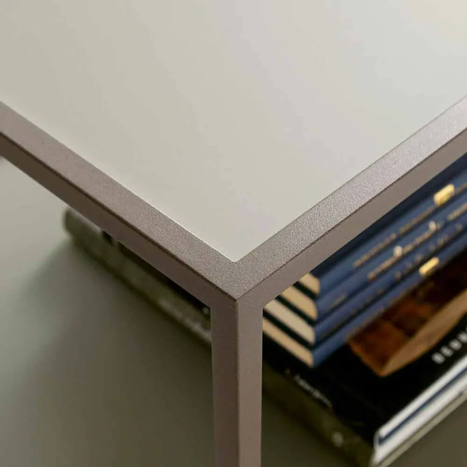 Metalen salontafel met kristallen bladen Made in Italy - Fermio Viadurini