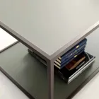 Metalen salontafel met kristallen bladen Made in Italy - Fermio Viadurini