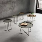 Metalen salontafel met opvangbak gemaakt in Italië - Numbo Viadurini