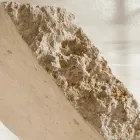 Fossil Stone salontafel met transparant glazen blad - Kansas Viadurini