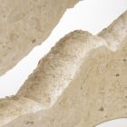 Fossil Stone salontafel met transparant glazen blad - Kansas Viadurini