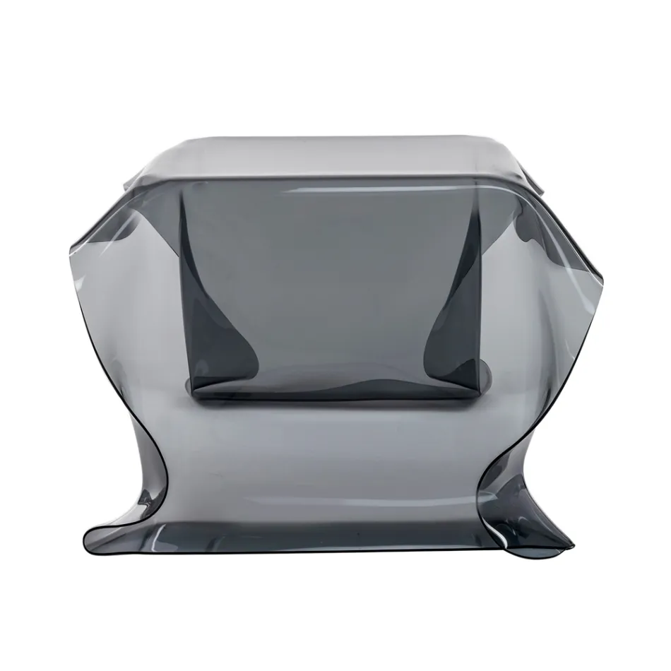 Handgedrapeerde salontafel van plexiglas, gemaakt in Italië - Pippo Viadurini